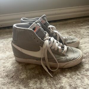 Kids Grey Nike Blazer high top sneakers- size 5Y
